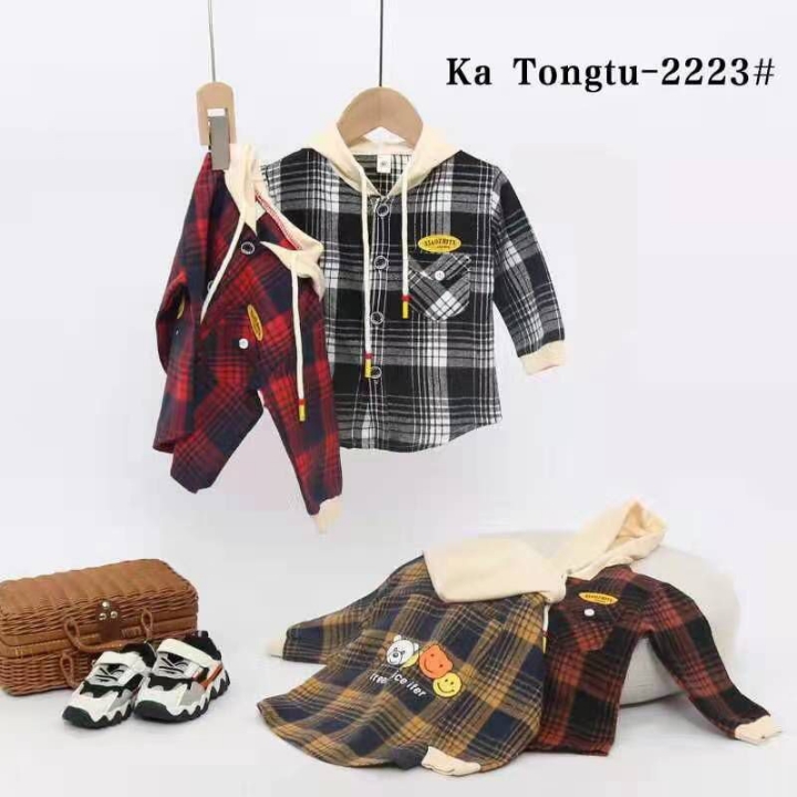 kemeja flanel hoodi import 2