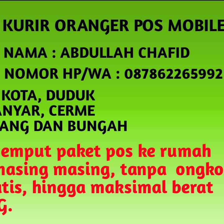 kurir oranger pos indonesia