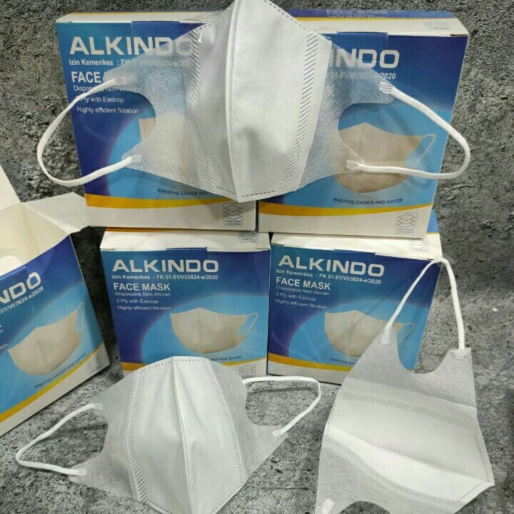 masker murah duckbill alkindo putih 