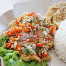 nasi ayam geprek sambal matah 