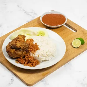 nasi ayam goreng kremes sambel geprek