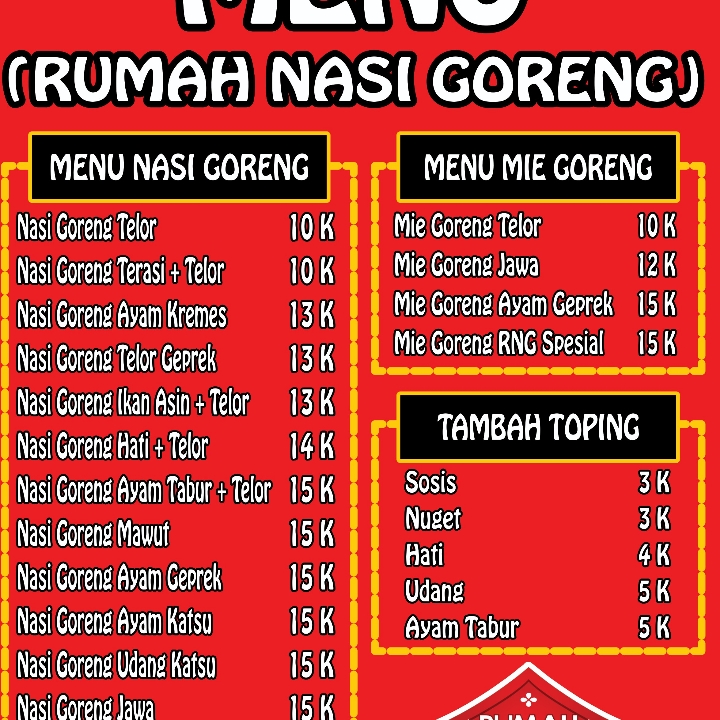 nasi goreng ayam tabur dan telur