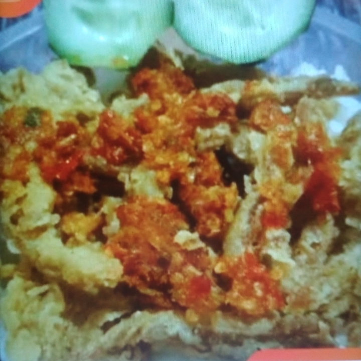 nasi jamur geprek