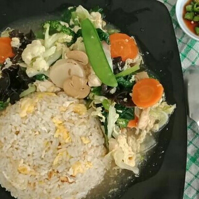 nasi siram capcay 