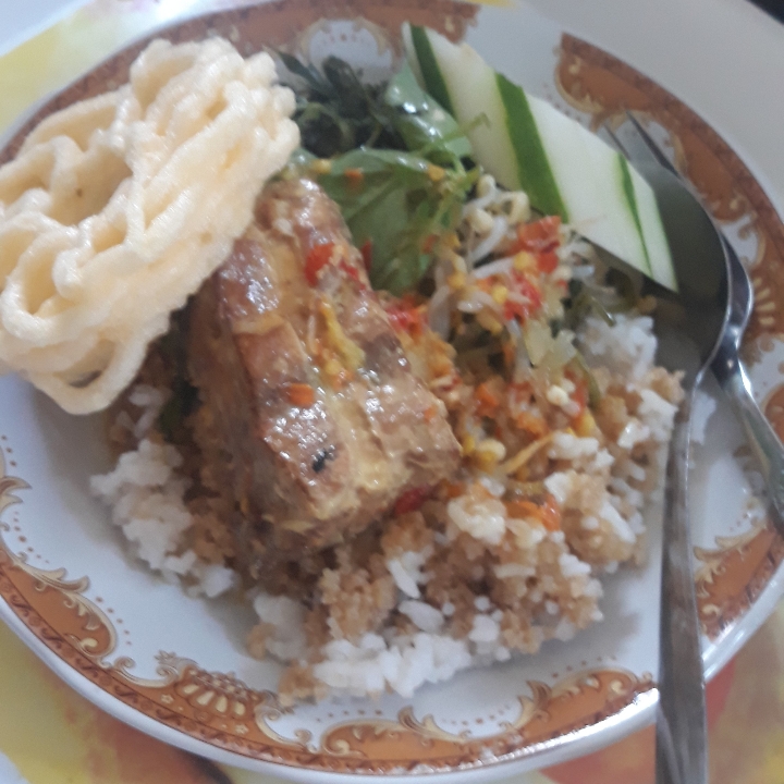 nasi tiwul ikan laut