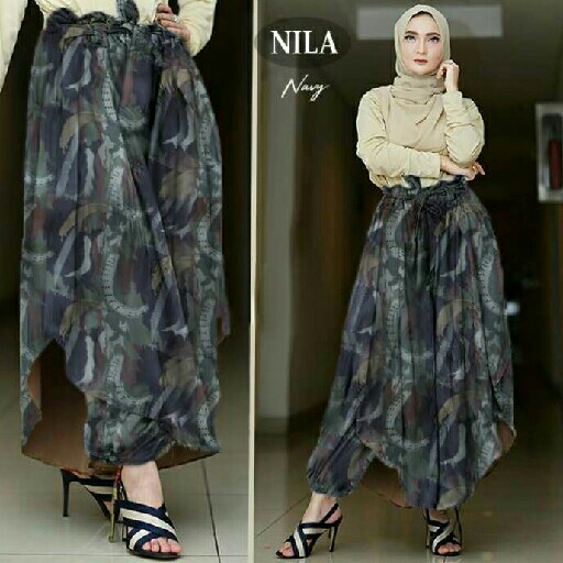 nila navy pants celana 