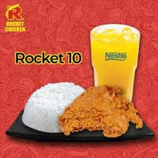 paket 10 Dada/Paha atas + Nasi + Orange