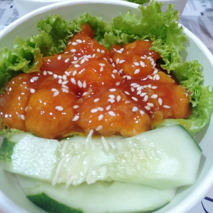 rice bowl ayam koloke asam manis