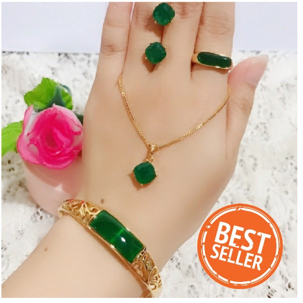 set giok warna gold lapis emas awet- Bisa Beli Satuan Mulai Rp 52000