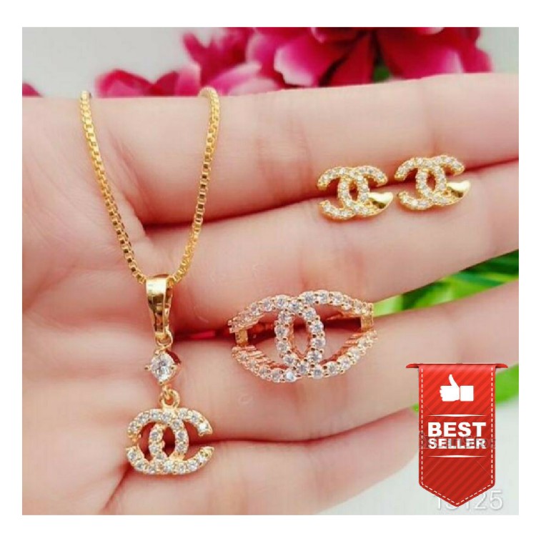 set xuping Chanel tren gays ready - bisa beli satuan - Lapis Emas 24K