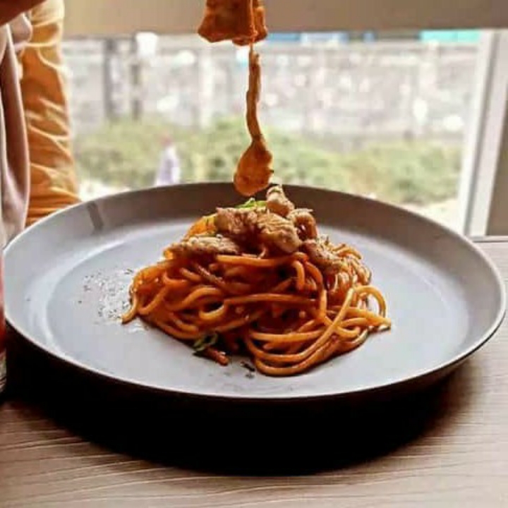 spaghetti ayam keju