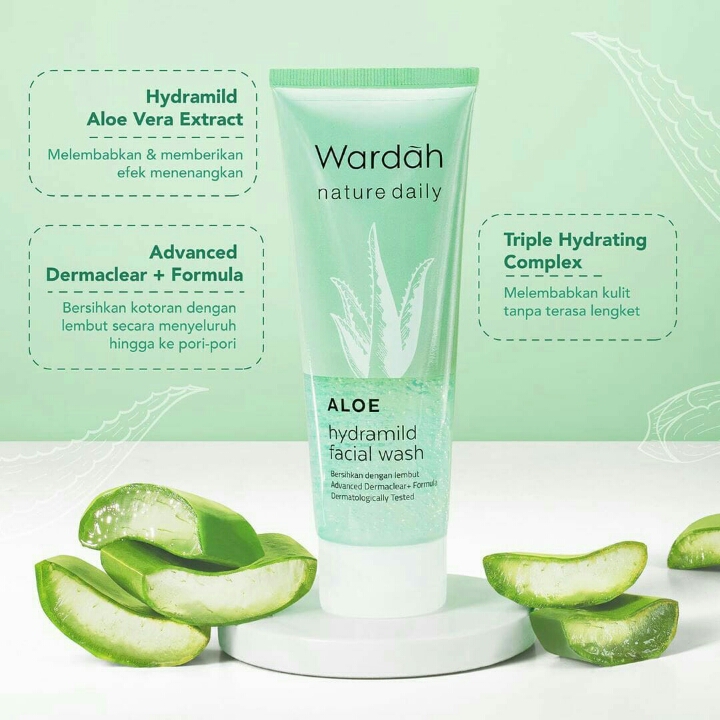 wardah alovera gel facial wash 