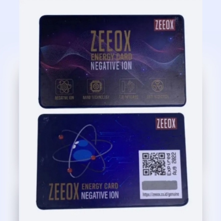 zeeox energy card negative ion 1 box isi 2pcs